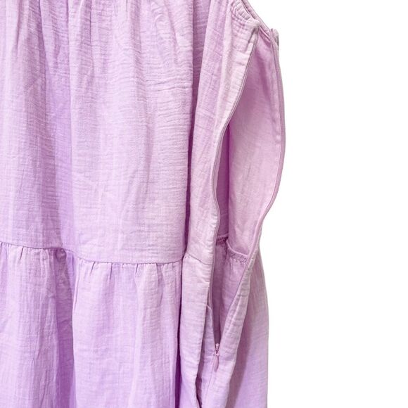 NWT J. Crew Ruffle Strap Gauze Tiered Long Summer Maxi Dress Lilac Size XL NEW - Picture 8 of 12
